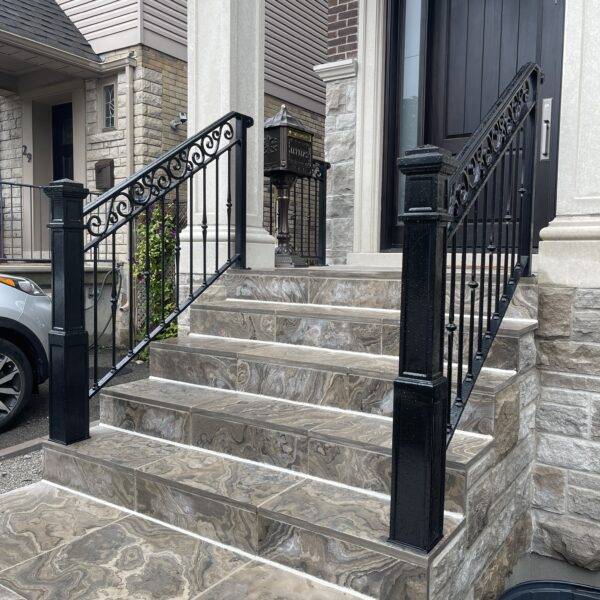 Outdoor railings for commercial and residential use ar custom designed at Bloor Railings in Oshawa.